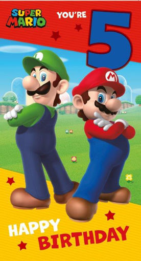 Picture of SUPER MARIO 5TH BIRTHDAY CARD